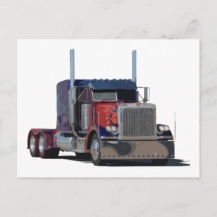 Semi truck postcard
