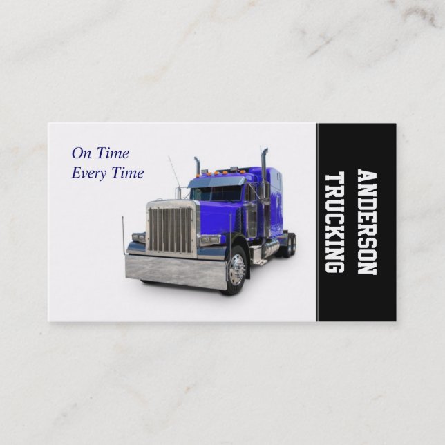 Semi Truck Transportation Company Business Card (Front)