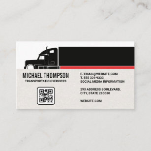 Semi Truck   Trucking Industry   QR Code Business Card