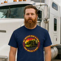 Semi Truck Trucking Over Retro Sunset Template