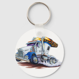 Semi Truck with Sleepercab Keychain