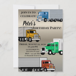 Semi Trucks Invitation