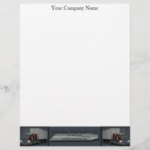 Semi Trucks on Steel Coloured Letterhead