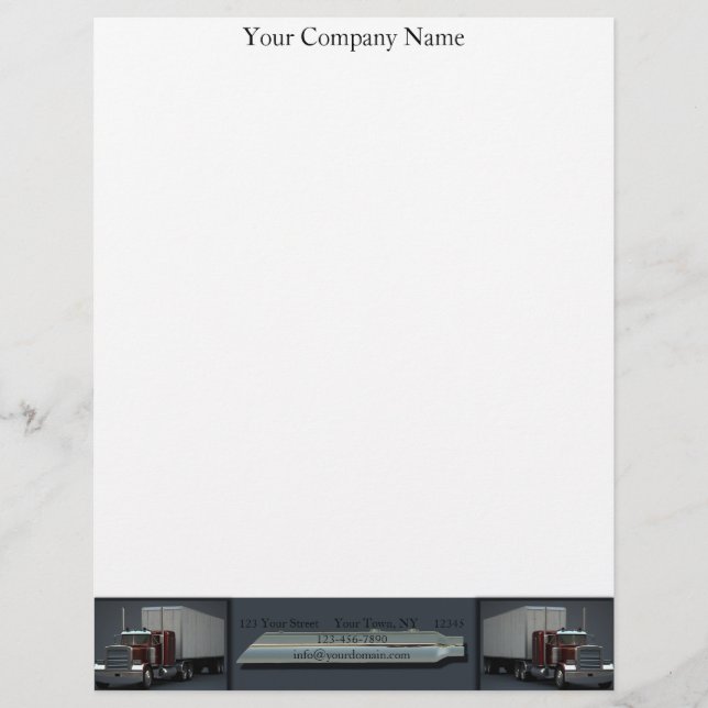 Semi Trucks on Steel Coloured Letterhead (Front)