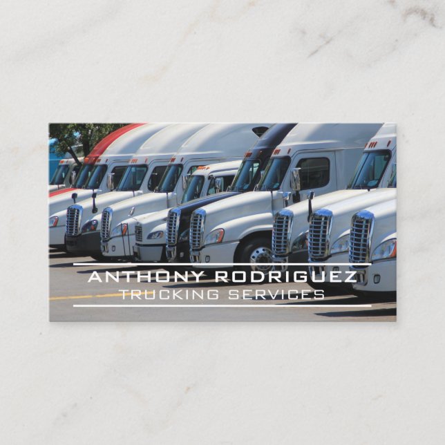 Semi Trucks | Transporting Business Card (Front)
