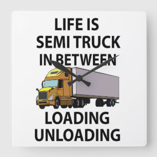 Semi Trucks Trucker Truck Driver Square Wall Clock