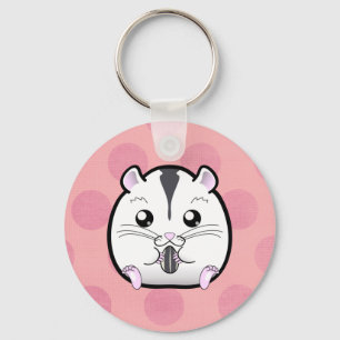 Semi White Russian Dwarf Hamster Keychain