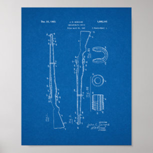 Semiautomatic Rifle Patent - Blueprint Poster
