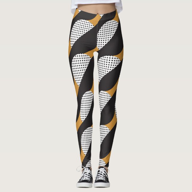 Semicircles and dots, geometric pattern. leggings (Front)