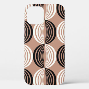 Semicircles of lines seamless geometric pattern iPhone 12 case