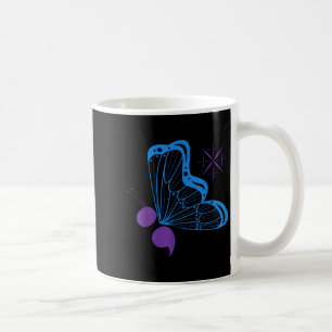 Semicolon 988 Butterfly Suicide Prevention Awarene Coffee Mug
