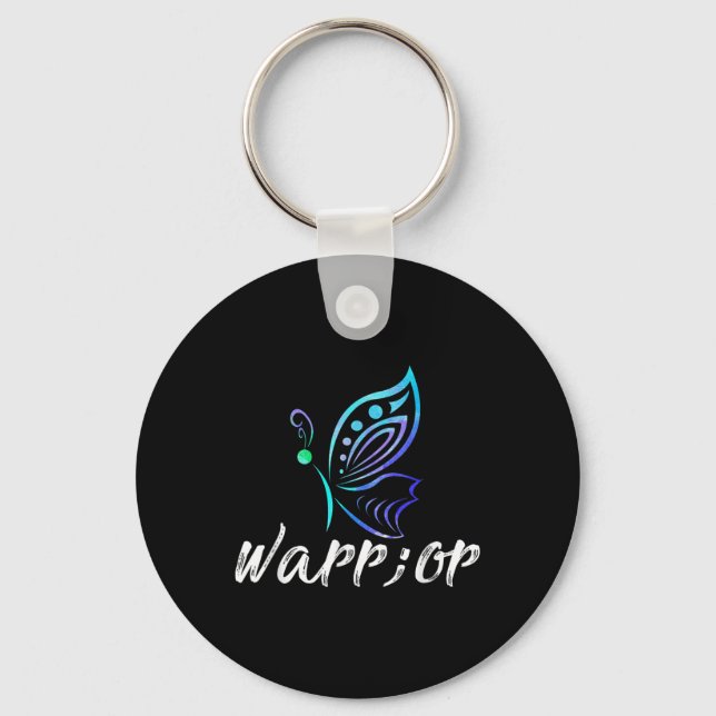 Semicolon Butterfly Shirt - Suicide Prevention Awa Keychain (Front)