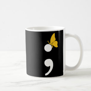 Semicolon Butterfly Suicide Depression Prevention Coffee Mug