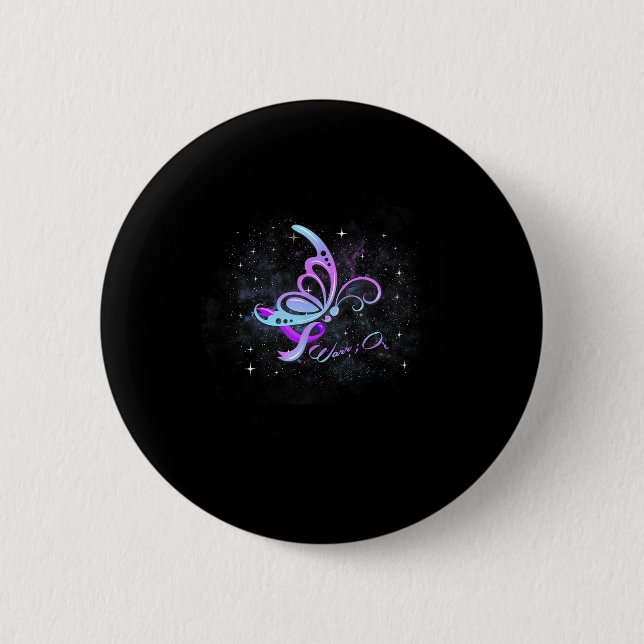 Semicolon Butterfly - Suicide Prevention Awareness 2 Inch Round Button (Front)