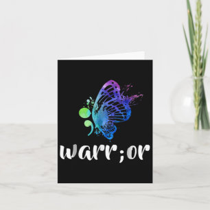 Semicolon Butterfly Suicide Prevention Awareness T Card