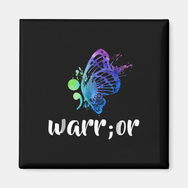 Semicolon Butterfly Suicide Prevention Awareness T Magnet (Front)