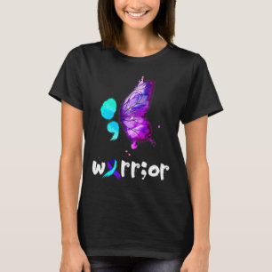 Semicolon Butterfly Watercolor Suicide Prevention T-Shirt