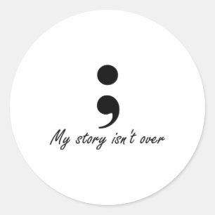 Semicolon classic round sticker