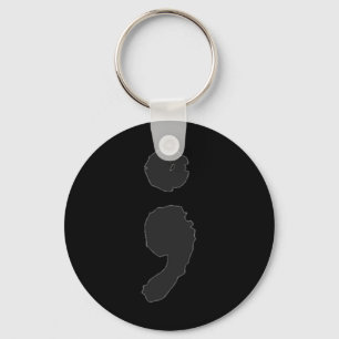 Semicolon ; Depression & Suicide Awareness Keychain