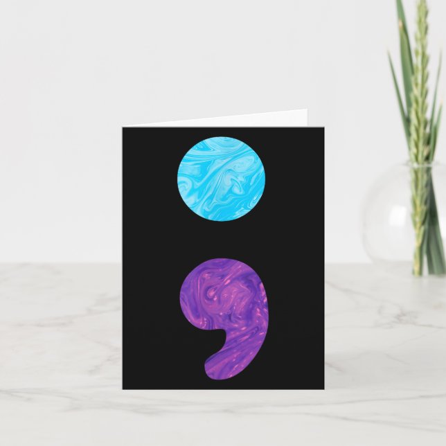 Semicolon depression prevention awareness week  card (Front)