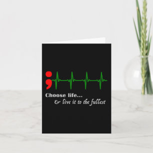 Semicolon Ekg Suicide Awareness Prevention Card
