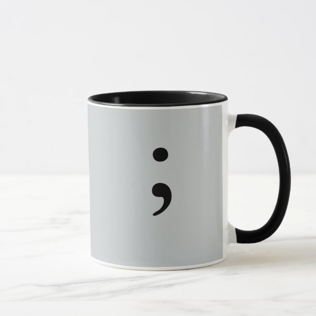 Semicolon (Grey) Mug (Right)