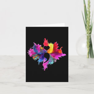 Semicolon Heart Tie Dye Suicide Prevention Awarene Card