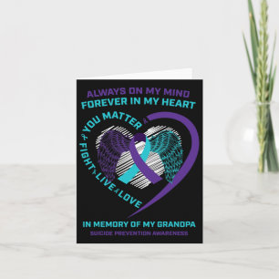 Semicolon In Memory Of Grandpa Suicide Prevention Card