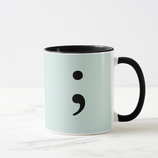 Semicolon  (Light Teal) Mug (Right)