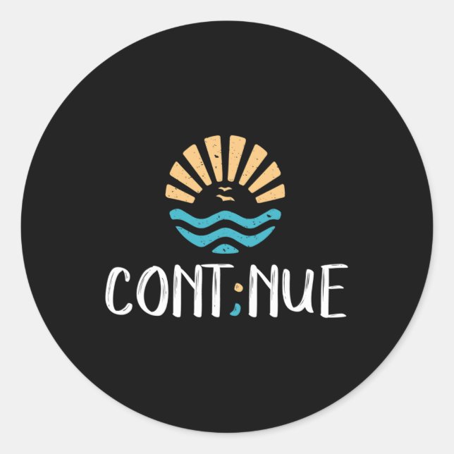 - Semicolon Mental Health Awareness Gift  Classic Round Sticker (Front)