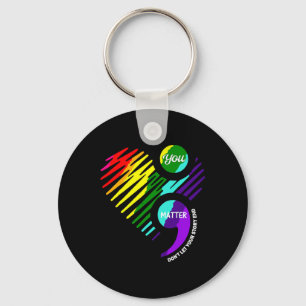 Semicolon Mental Health Awareness Keychain