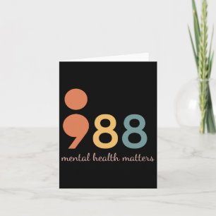 Semicolon Mental Health Problems Suicide Preventio Card