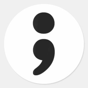 Semicolon Mental Health S Awareness Month  Classic Round Sticker