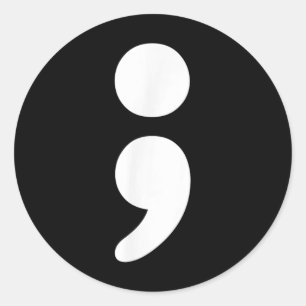Semicolon Mental Health S Awareness Month  Classic Round Sticker
