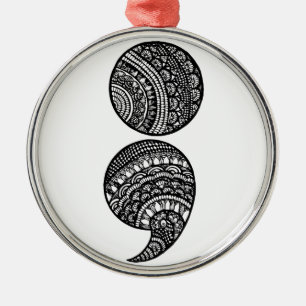 semicolon metal ornament