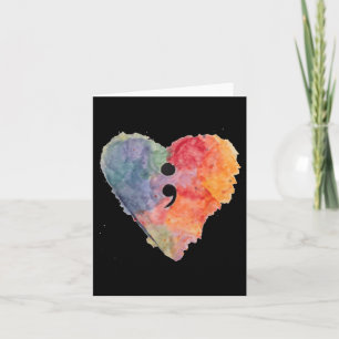 Semicolon Project Mental Health Awareness T Shirt Card