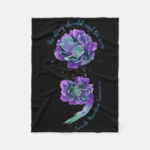 Semicolon Shirt Suicide Prevention Awareness Menta Fleece Blanket