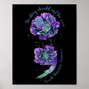 Semicolon Shirt Suicide Prevention Awareness Menta Poster