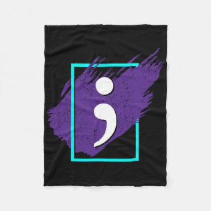 Semicolon Suicide Awareness Men Gift Fleece Blanket