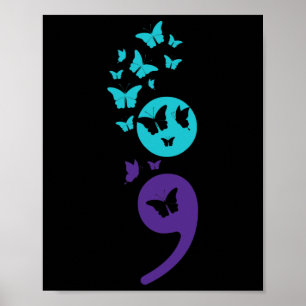 Semicolon Suicide Awareness Mental Health Poster