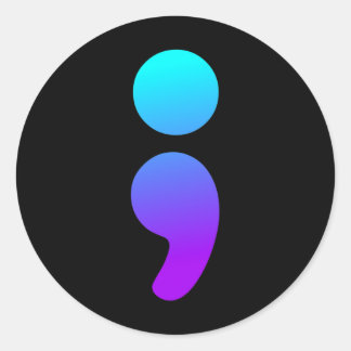 Semicolon Suicide Awareness Semi Colon Suicide Pre Classic Round Sticker