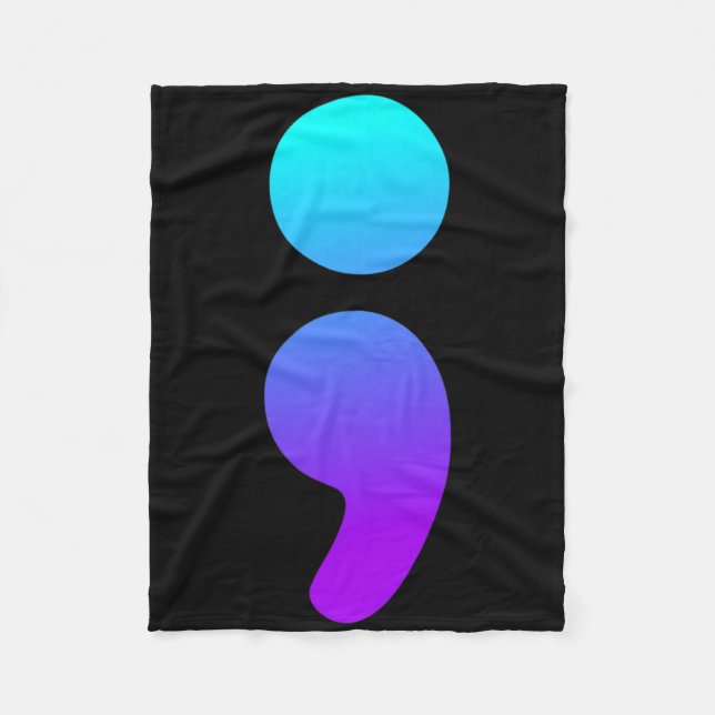 Semicolon Suicide Awareness Semi Colon Suicide Pre Fleece Blanket (Front)