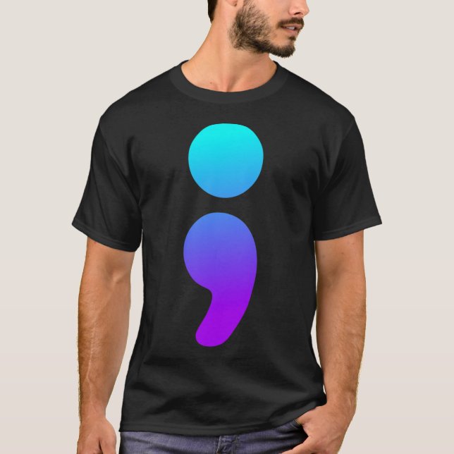 Semicolon Suicide Awareness Semi Colon Suicide Pre T-Shirt (Front)