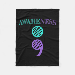 Semicolon Suicide Prevention Awareness _1 Fleece Blanket