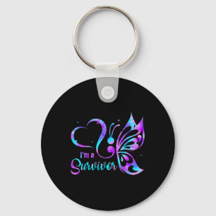 Semicolon Suicide Prevention Awareness - Kids Girl Keychain