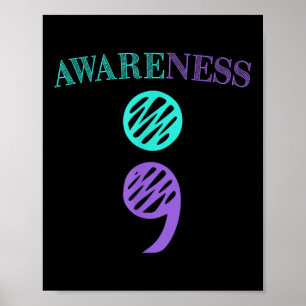 Semicolon Suicide Prevention Awareness  Poster