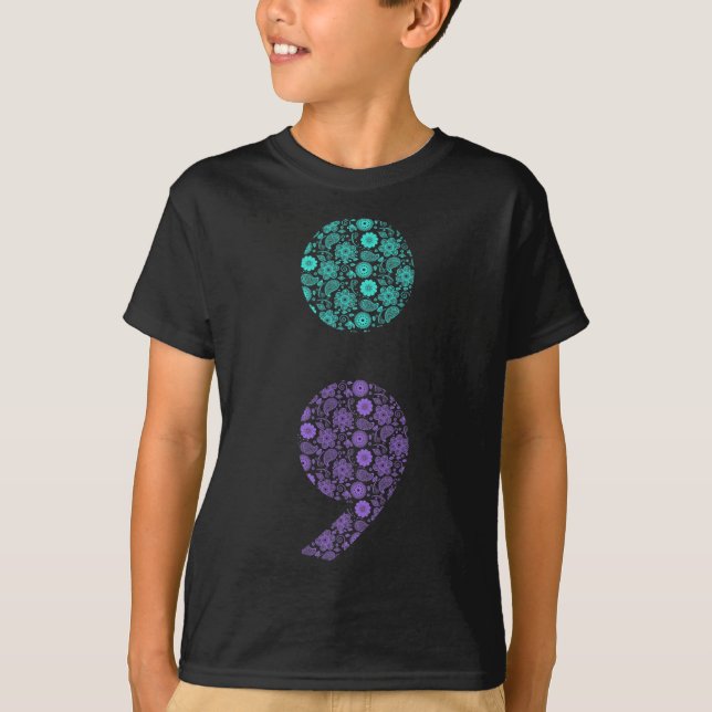 Semicolon Suicide Prevention Awareness  T-Shirt (Front)