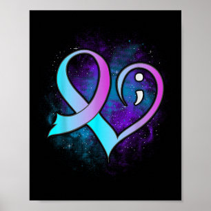 Semicolon Suicide Prevention Shirt Mental Health A Poster