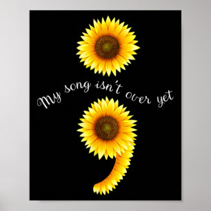 Semicolon Sunflowe Spreading Mental Health Awarene Poster