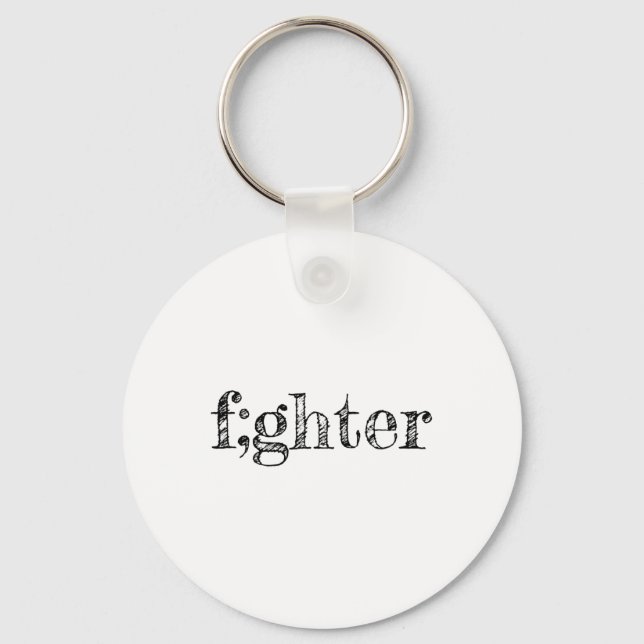 Semicolon Support Depression Awareness  Keychain (Front)